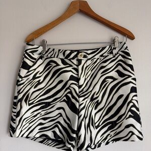 Lilly Pulitzer Gretchen High Rise Zebra And Gold Metallic Shorts Preowned Size 6